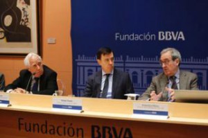 Ezequiel Uriel, Rafael Pardo y Francisco Pérez en la presentación del informe