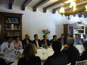 Enric Morera y Alcaldes de La Vall d´Albaida en los Encuentros Empresatriales COEVAL