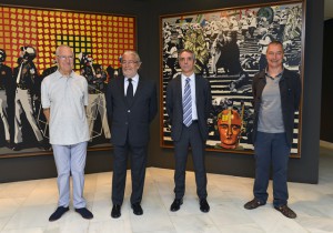 Tomás Llorens, Rafael Alcón (presidente de Fundación Bancaja), Bibiano Martínez (director territorial de CaixaBank) y Boye Llorens