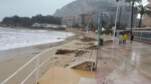 Una de las playas afectadas por el fuerte temporal 