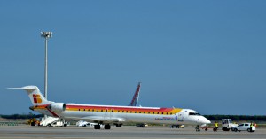 Instantes previos a la salida del vuelo inaugural Barcelo-Valencia.