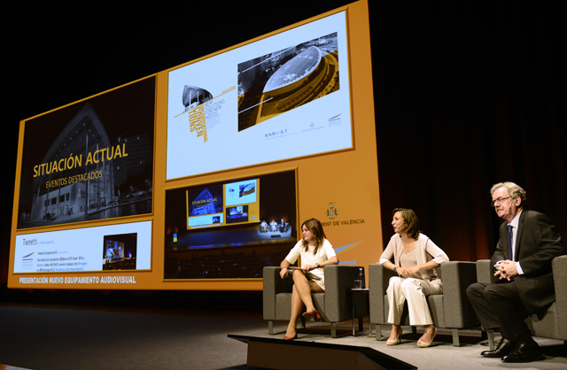 Presentación del nuevo equipamiento audiovisual del Palacio de Congresos que permite varias proyecciones en la misma pantalla